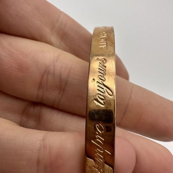 Stella & Dot Inspirational Bangle Bracelets Always & Love Rose Gold & Gold - Picture 9 of 12